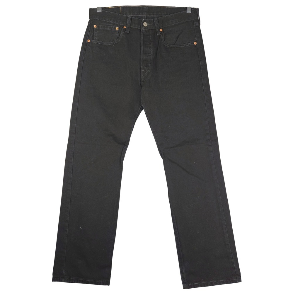 Levis 501 Original Fit Jeans Mens 31x30 Black Denim Straight Leg Button Fly